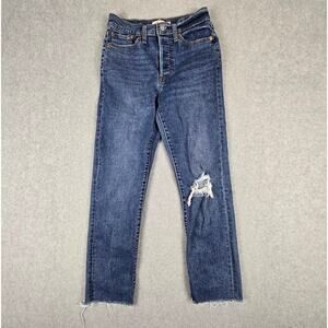 Levi's Jeans Womens Size 26x27 Wedgie Straight Button Fly Raw Hem
